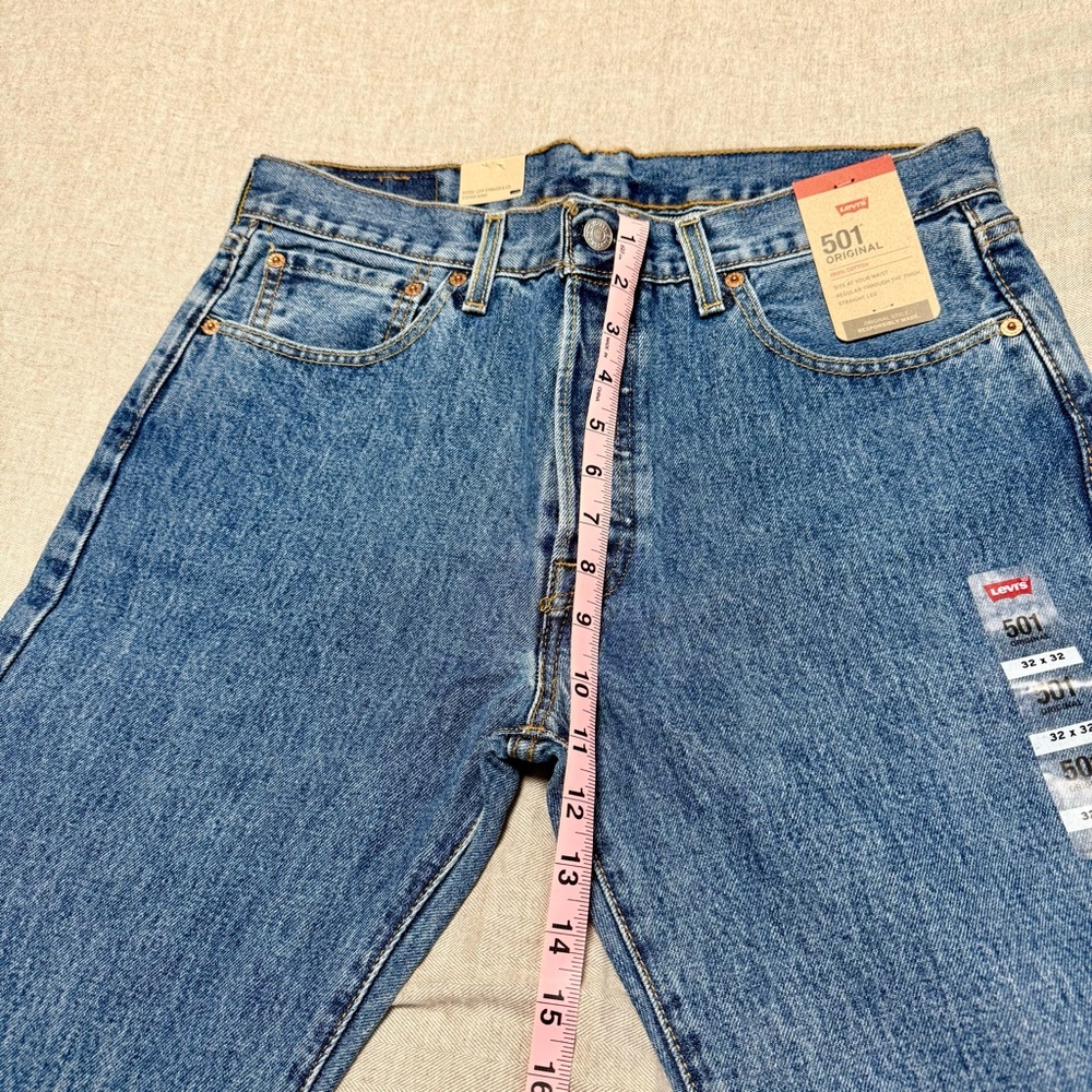 Levi’s 501 Original Jeans 32x32 Medium Wash 100% Cotton Straight Leg NWT - Picture 8 of 12